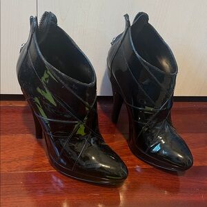 Burberry Glossy Black Heeled Boots